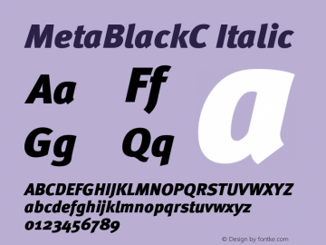 MetaBlackC Italic OTF 1.0;PS 001.000;Core 116;AOCW 1.0 161 Font Sample