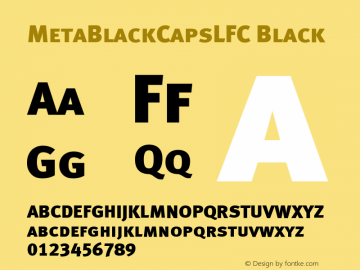 MetaBlackCapsLFC Black Version 001.000 Font Sample