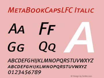 MetaBookCapsLFC Italic Version 001.000 Font Sample