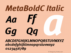 MetaBoldC Italic Version 001.000 Font Sample