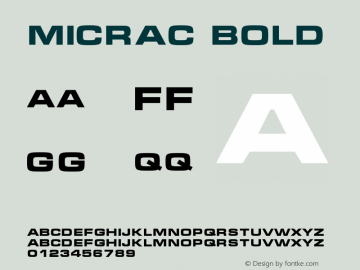 MicraC Bold OTF 1.0;PS 001.001;Core 116;AOCW 1.0 161 Font Sample