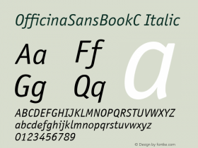 OfficinaSansBookC Italic Version 001.000 Font Sample