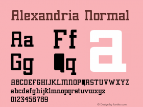 Alexandria Normal Version 001.001 Font Sample