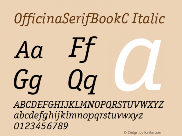 OfficinaSerifBookC Italic OTF 1.0;PS 001.000;Core 116;AOCW 1.0 161 Font Sample