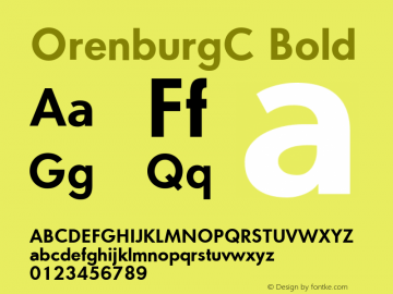 OrenburgC Bold Version 001.000 Font Sample