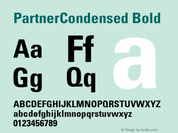 PartnerCondensed Bold Version 001.000 Font Sample