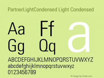 PartnerLightCondensed Light Condensed Version 001.000图片样张