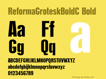 ReformaGroteskBoldC Bold Version 001.000 Font Sample