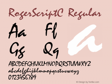 RogerScriptC Regular Version 001.003 Font Sample