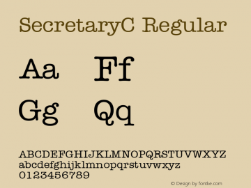 SecretaryC Regular Version 003.001 Font Sample