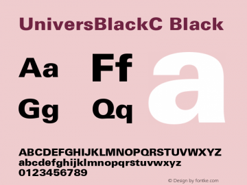 UniversBlackC Black Version 001.000 Font Sample