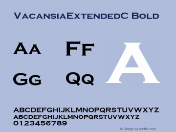 VacansiaExtendedC Bold Version 001.000 Font Sample