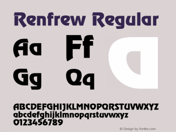 Renfrew Regular 001.003 Font Sample