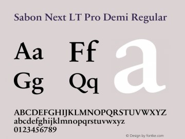 Sabon Next LT Pro Demi Regular Version 1.20图片样张