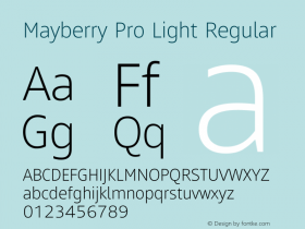 Mayberry Pro Light Regular Version 1.001 Font Sample