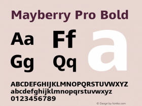 Mayberry Pro Bold Version 1.001 Font Sample