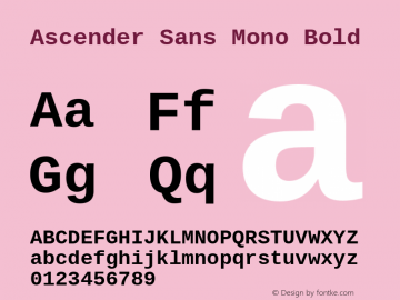 Ascender Sans Mono Bold Version 1.000图片样张