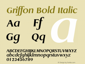 Griffon Bold Italic The IMSI MasterFonts Collection, tm 1995, 1996 IMSI (International Microcomputer Software Inc.)图片样张