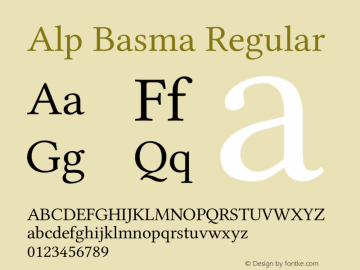 Alp Basma Regular Version 4.00 October 16, 2010 Font Sample