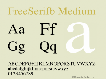 FreeSerifb Medium Version $Revision: 1.358 $ Font Sample