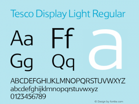 Tesco Display Light Regular Version 1.002 Font Sample