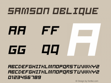 Samson Oblique Version 2.00 Font Sample