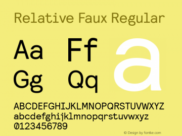 Relative Faux Regular Version 1.000图片样张