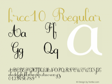 frcc10 Regular Version 001.001 Font Sample