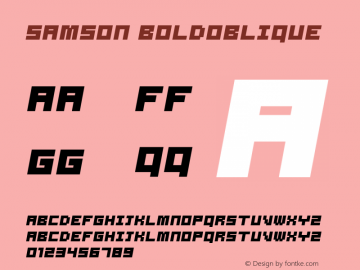 Samson BoldOblique Version 2.00 Font Sample