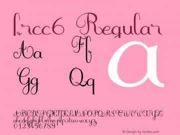 frcc6 Regular Version 001.001 Font Sample