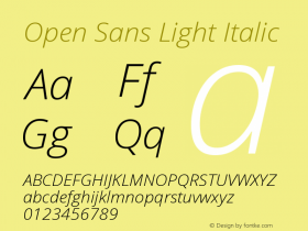 Open Sans Light Italic Version 1.10图片样张