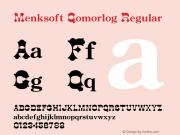 Menksoft Qomorlog Regular Version 1.1 Font Sample