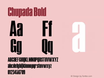 Chupada Bold Version 1.000 Font Sample