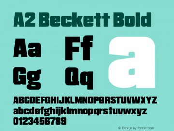 A2 Beckett Bold Version 1.000 Font Sample