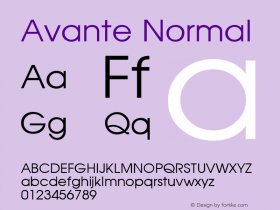 Avante Normal 1.0 Wed May 26 10:54:08 1993 Font Sample