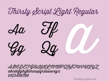 Thirsty Script Light Regular Version 1.002图片样张