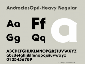 AndroclesOpti-Heavy Regular Version 1.000;PS 001.001;hotconv 1.0.56 Font Sample