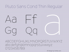 Pluto Sans Cond Thin Regular Version 1.000图片样张