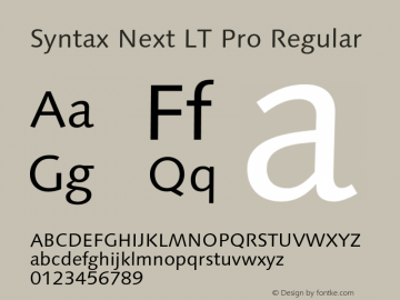 Syntax Next LT Pro Regular Version 2.00图片样张