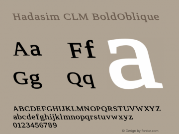 Hadasim CLM BoldOblique Version 0.110图片样张