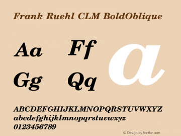 Frank Ruehl CLM BoldOblique Version 0.121图片样张