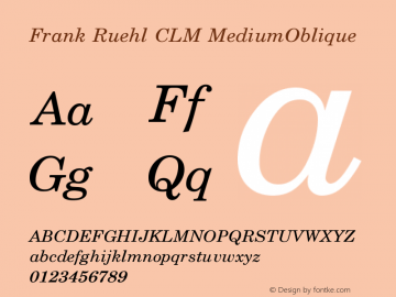 Frank Ruehl CLM MediumOblique Version 0.100图片样张