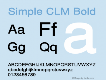 Simple CLM Bold Version 0.110 Font Sample