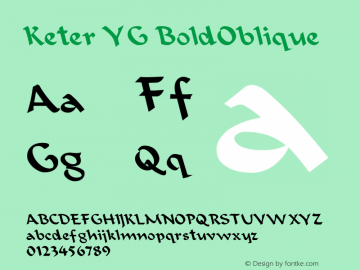 Keter YG BoldOblique 0.103yg Font Sample