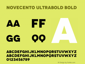 Novecento UltraBold Bold Version 1.00 Font Sample