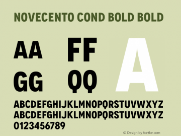 Novecento Cond Bold Bold Version 1.00 Font Sample