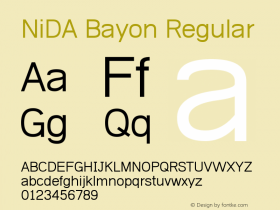 NiDA Bayon Regular 1.00 March 13, 2008, initial release Font Sample