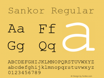 Sankor Regular Version 1.00 Font Sample