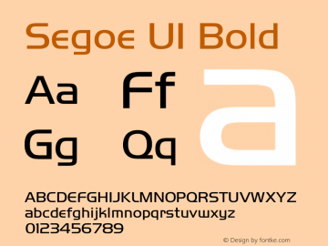 Segoe UI Bold Version 5.28 Font Sample