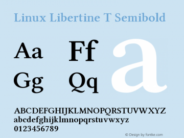 Linux Libertine T Semibold Version 5.1.2 Font Sample